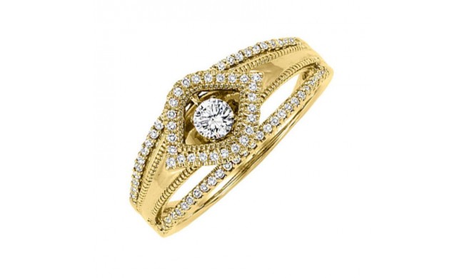 Gems One 14KT Yellow Gold & Diamond Rhythm Of Love Fashion Ring  - 1/4 ctw