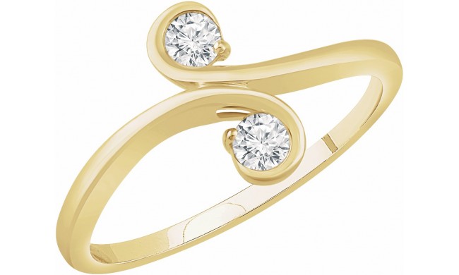 14K Yellow 1/5 CTW Diamond Two-Stone Ring