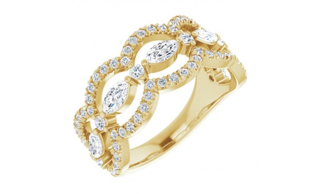 14K Yellow 1 1/3 CTW Diamond Anniversary Band