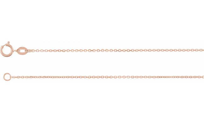 14K Rose 1 mm Diamond-Cut Cable Chain 7 Bracelet