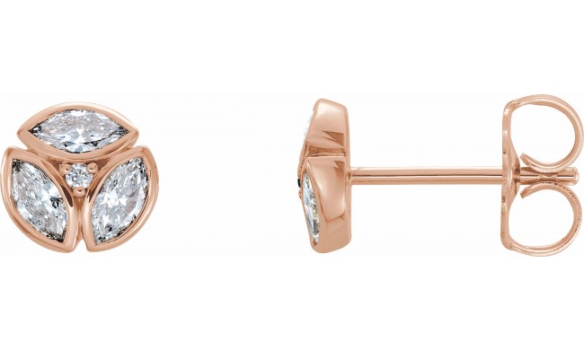 14K Rose 1/2 CTW Diamond Earrings