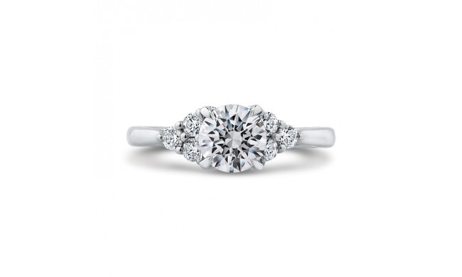 Shah Luxury 14K White Gold Round Diamond Classic Engagement Ring (Semi-Mount)