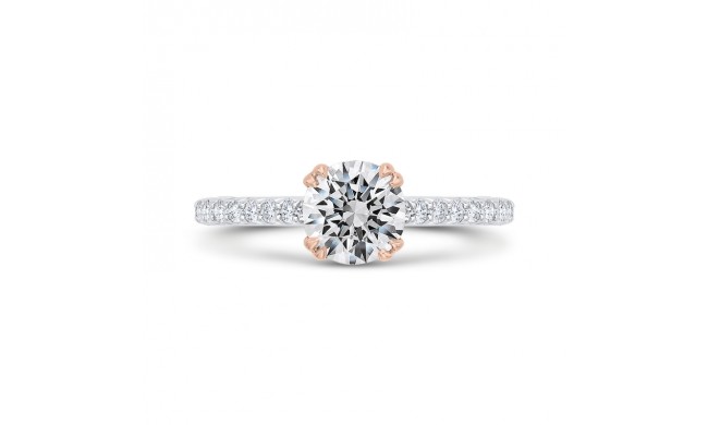 Shah Luxury 14K Two-Tone Gold Diamond Engagement Ring (Semi-Mount)