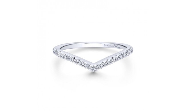 Gabriel & Co. 14k White Gold Contemporary Curved Wedding Band