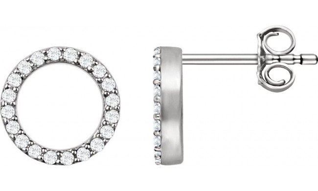 14K White 1/5 CTW Diamond Circle Earrings
