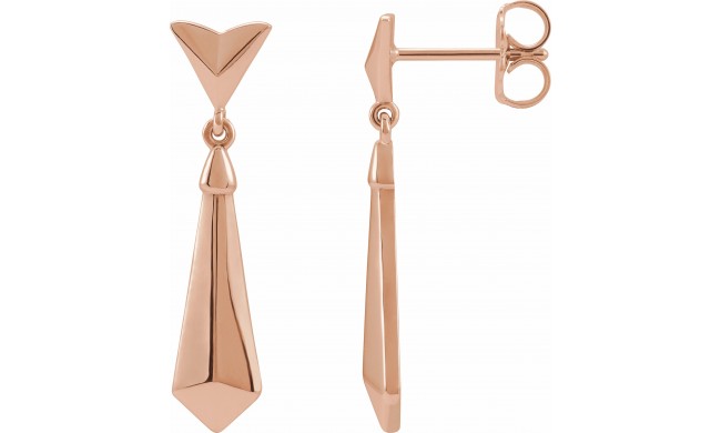 14K Rose Geometric Dangle Earrings