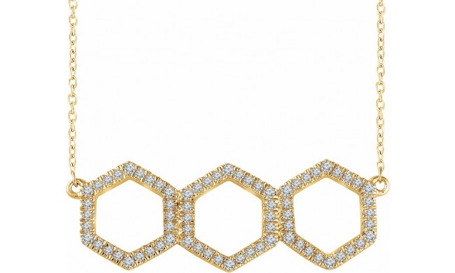 14K Yellow 1/4 CTW Diamond Geometric 16-18 Necklace