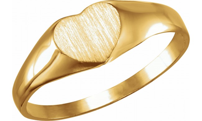 14K Yellow 6x6 mm Youth Heart Signet Ring