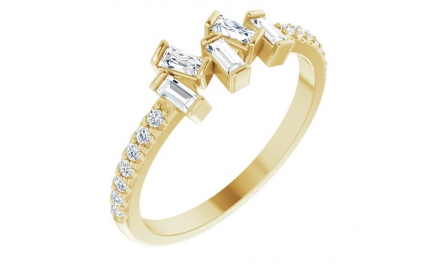 14K Yellow 1/3 CTW Diamond Scattered Ring