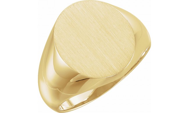 10K Yellow 16x14 mm Oval Signet Ring