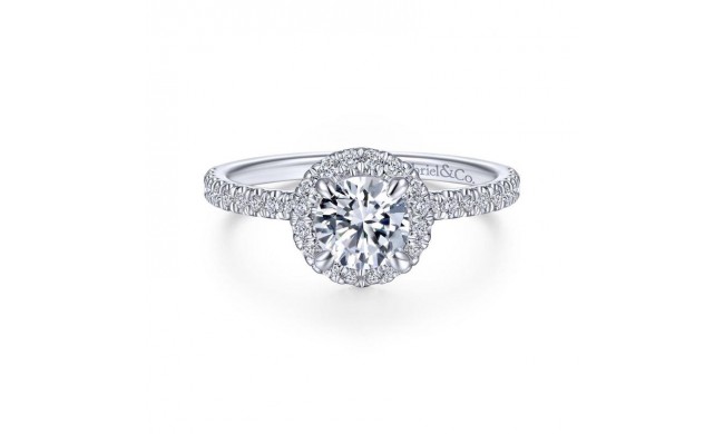 Gabriel & Co. 14k White Gold Contemporary Halo Engagement Ring