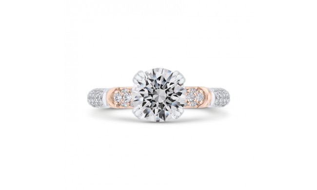 Shah Luxury 14K Two-Tone Gold Diamond Engagement Ring (Semi-Mount)