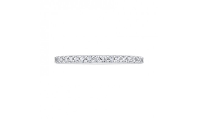 Shah Luxury 14K White Gold Round Half-Eternity Diamond Wedding Band