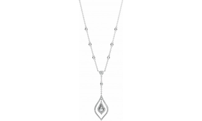 14K White 7/8 CTW Diamond Geometric 18 Necklace