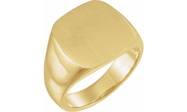 10K Yellow 16x16 mm Square Signet Ring