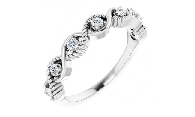 14K White 1/5 CTW Diamond Stackable Ring