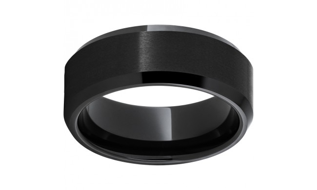 Black Diamond Ceramic Beveled Edge Band with Satin Finish