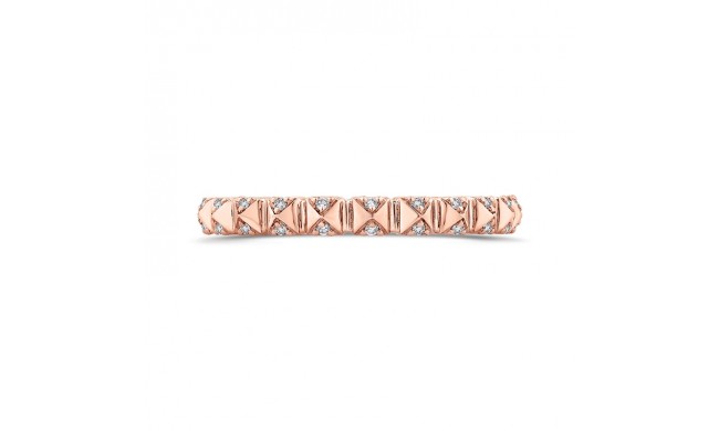 Shah Luxury 14K Rose Gold Round Diamond Wedding Band