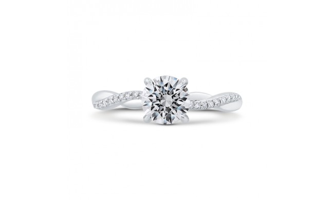 Shah Luxury 14K White Gold Diamond Engagement Ring (Semi-Mount)