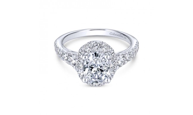 Gabriel & Co. 14k White Gold Contemporary Halo Engagement Ring