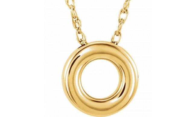 14K Yellow 10 mm Circle 18 Necklace