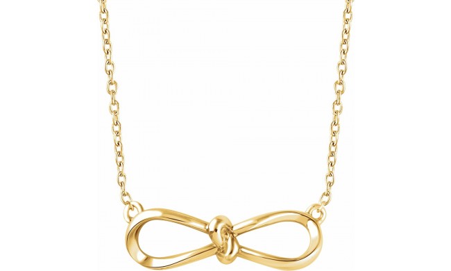 14K Yellow Bow 18 Necklace