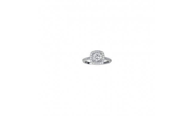 True Romance 14k White 0.50ct Diamond Double Halo Semi Mount Engagement Ring