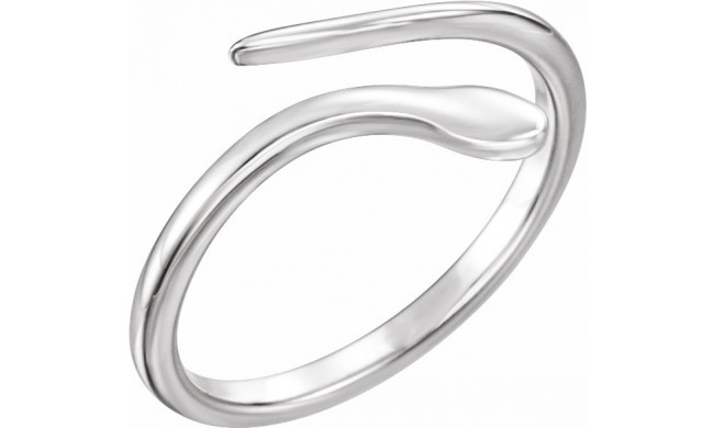 14K White Snake Ring
