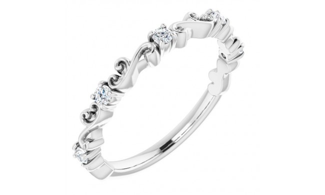 14K White 1/6 CTW Diamond Sculptural-Inspired Anniversary Band