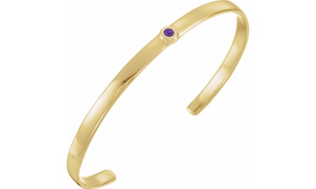 14K Yellow Amethyst Cuff 6 Bracelet