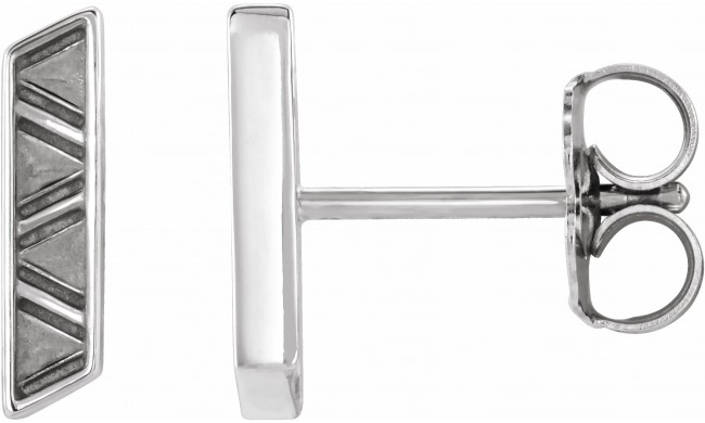 14K White Geometric Earrings