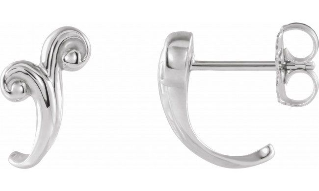 Platinum Freeform J-Hoop Earrings