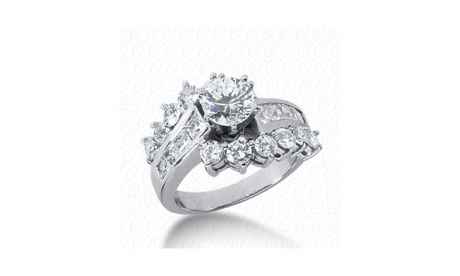 14k White Gold Diamond Semi-Mount Fancy Engagement Ring