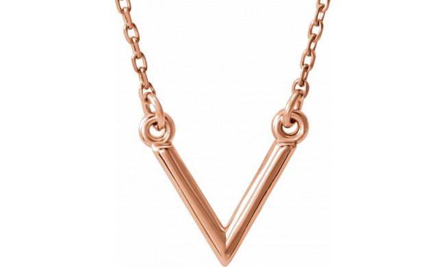 14K Rose V 16.5 Necklace