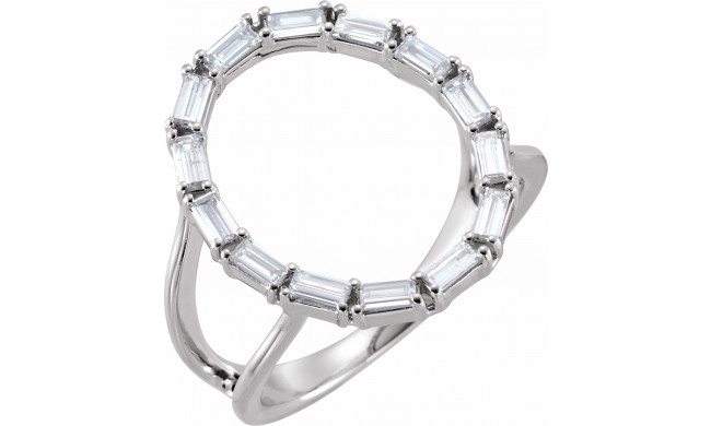 14K White 1/2 CTW Diamond Negative Space Ring