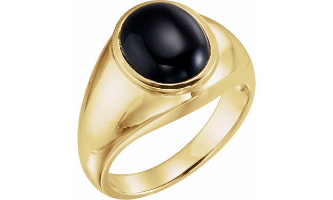 14K Yellow Onyx Ring