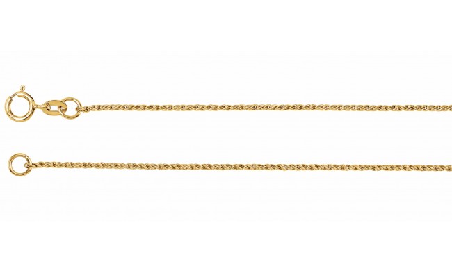 14K Yellow 1 mm Twisted Wheat 7 Chain