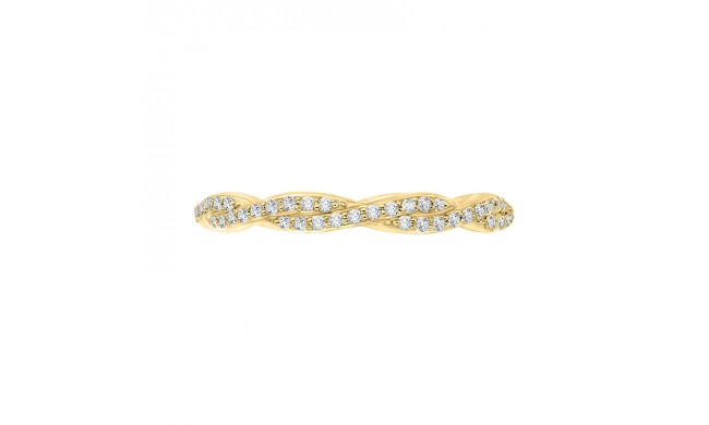 Shah Luxury 14K Yellow Gold Round Eternity Diamond Wedding Band with Criss-Cross Crossover Shank