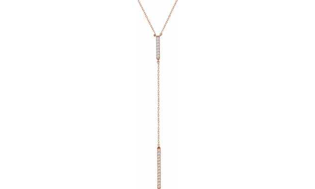 14K Rose 1/5 CTW Diamond Bar Y 16-18 Necklace