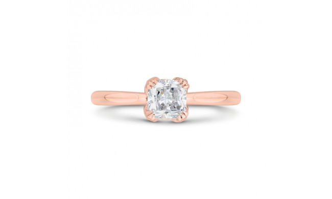 Shah Luxury 14K Rose Gold Princess Cut Diamond Engagement Ring (Semi-Mount)