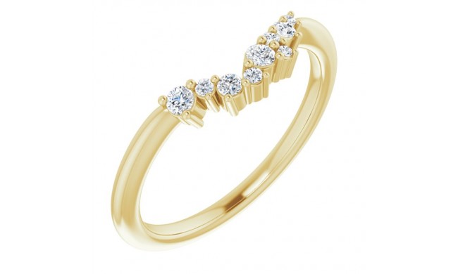 14K Yellow  1/8 CTW Diamond Matching Band