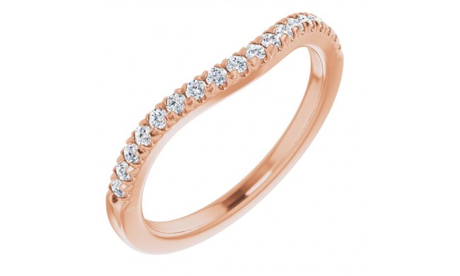 14K Rose 1/4 CTW Diamond French-Set Matching Band