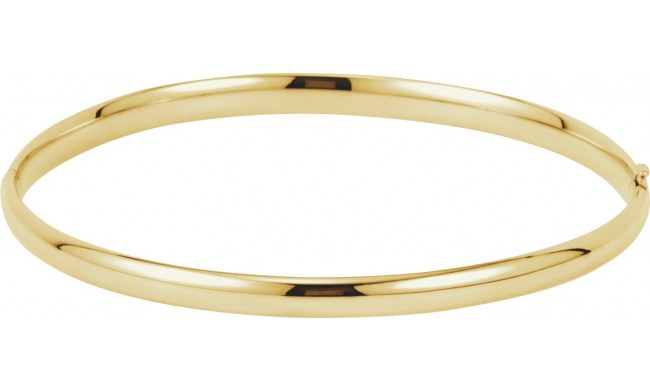 14K Yellow 4 mm Hinged Bangle Bracelet