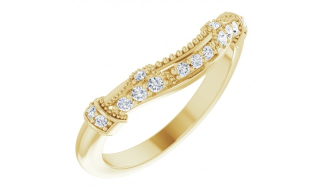 14K Yellow 1/6 CTW Diamond Vintage-Inspired Matching Band