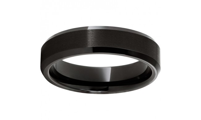 Black Diamond Ceramic Beveled Edge Band with Satin Finish