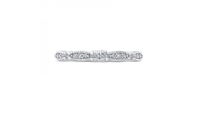 Shah Luxury 14K White Gold Round Diamond Wedding Band