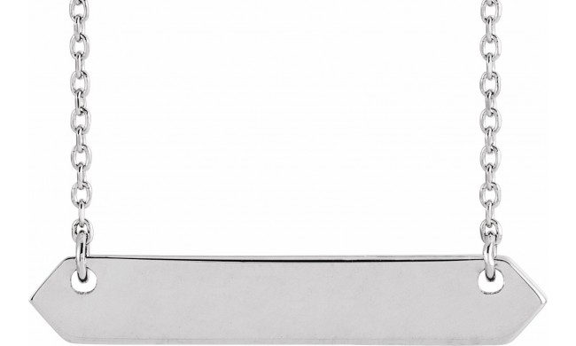 14K White 33x6 mm Geometric 16-18 Necklace