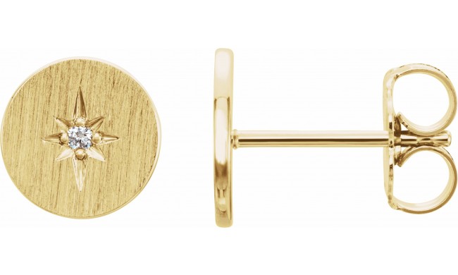 14K Yellow .02 CTW Diamond Earrings
