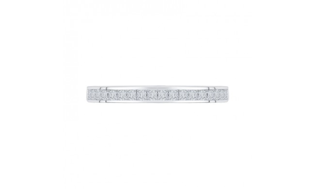 Shah Luxury 14K White Gold Princess Diamond Half-Eternity Wedding Band