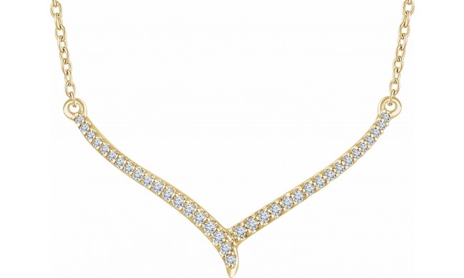 14K Yellow 1/6 CTW Diamond V 16-18 Necklace